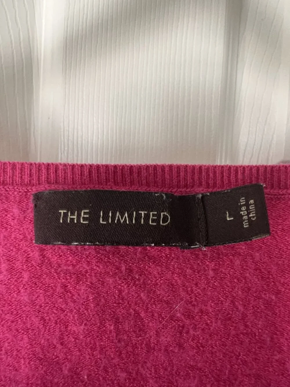 The Limited Pink Merino Wool Blend Sweater L Short Sleeve Knit Top